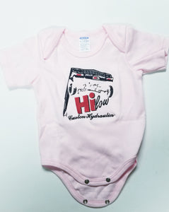 Hi-low baby onesie (pink)